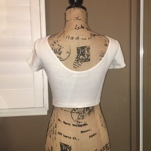 Brandy Melville white crop tee